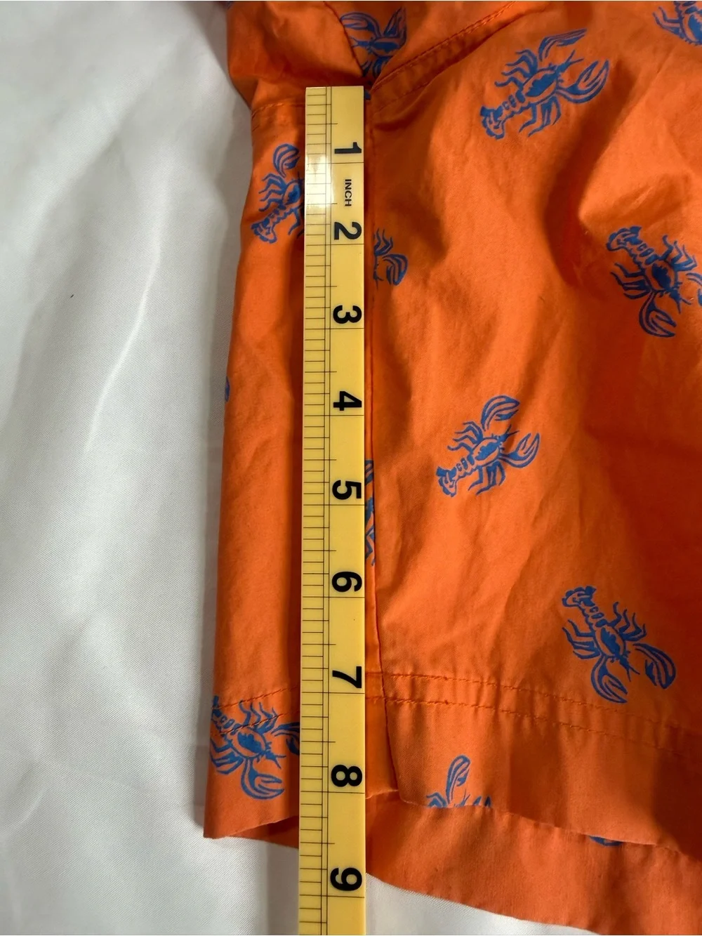 Polo Ralph Lauren Swim Trunks Orange Blue Lobster Print Mesh Lined Mens XL